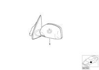51167039905-Heated outside mirror without glass lh