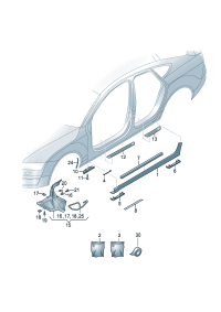 4GD853855A-Garnish assy-s/rail lwr Location for common use: Porsche panamera: