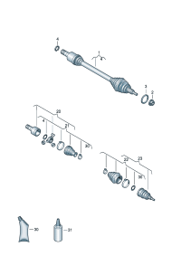 2QD407271E-Band f joint Shaft, half swing