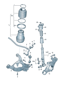 4F0513353C-STRUT MOUNT RR LFT/RHT-A4/A5