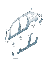 8W9810075TB-Frame, quarter panel