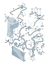 1J0122073BG-Water hose Couplpiece  (Heat exchanger coolant)