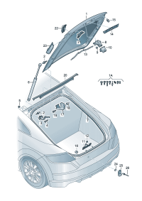 8S8827025A-Cover, rr. hatch Porsche panamera:  D -MJ 2018