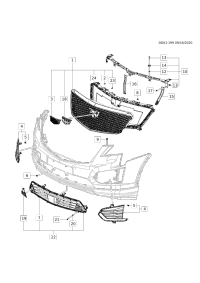 84791279-Grille, front (luxury model without 6 ft) (incl. 2,3,18, 23,24,24)