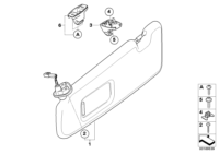 51167252505-Sunvisor & mirror lh