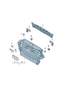 8R0853651AL-GRILLE, RADIATOR