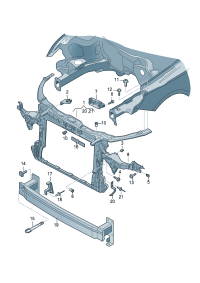 8X0805594B-Bracket, frt w/water Bracket, cooler