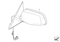 51167189517-Heated outside mirror without glass lh
