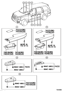 742210C020-CAP, DOOR ARMREST, REAR RH