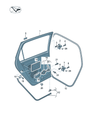 31G833055A-Door assy-rr, lh