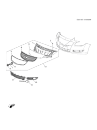 13246503-Grille sub-assy