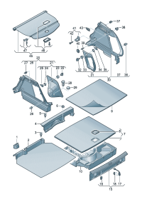 8U0861486-Carpet, trunk lid