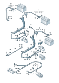 4C0971225A-Harness, for battery positive And three-phase alternator