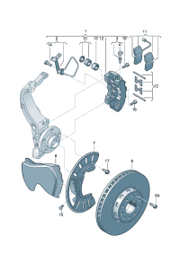 3D0615107A-Caliper mtg, w/o u200c pad