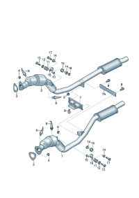 4FD254503J-Cab air catalytic converter Muffler f