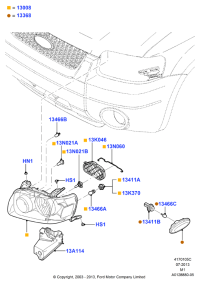 6L8Z13008AA-LAMP ASSY-RH