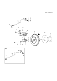 39030831-Pipe, parking brake booster vacuum (incl 15-17)