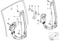 51348159833-WINDOW LIFTER RR LH/E90-3 SRS