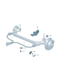 1T0609721K-Brake cable  Porsche panamera: D-25.09.2006 -05.11.2007