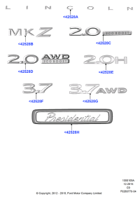 DP5Z9942528C-Nameplate (2.0 4-valve DOHC PFI gasoline engine/electric)