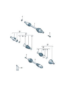 6RD407761A-Band f joint Shaft, half swing