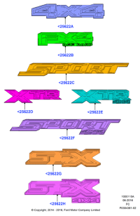 HL3Z9925622AA-Label-car type identification, lh (?? -STX 4X2)
