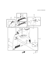 26311743-Garnish, rr. pillar lower (incl. 3,16-18,22)