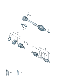 5C0407271AQ-Band f joint Shaft, half swing