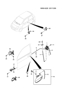 P641110105-Lock assy-fr dr ctr