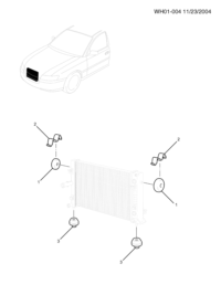 92047823-Insulator, radiator mounting, upper