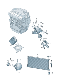 7M3121253A-RADIATOR VW-BORA/AUDI/SKODA