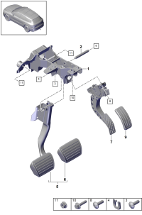 9Y1723173-Cover, brake pedal cover