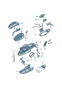 3ED857507A-Cover, outer mirror