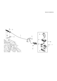 23505621-Bracket (4.047), electric transmission select parking manual release cable