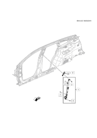 84489098-Retractor, front seat belt (* see PERM note) (incl. 2-4)