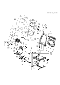 13525347-Frame, front seat cushion (6 way power-with memory-260MM) (incl. 2-4,33)