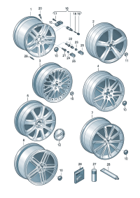 4L0601025M-Wheel rim-aluminium alloy  Colour code: