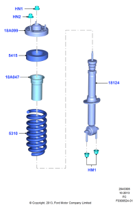 JL3Z18124J-Shock absorber assy, r/lh (LHD 4WD (PTD), with base payload kit, 163 in/4140 wheelbase,??????? OR ??