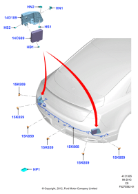 FP5Z15K868A-Wiring assy-jumper (() CHN, parking assist, no automatic parking system)