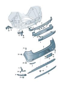 5G6807568F9B9-Diffuser assy-rr For atf less drive unit The model of  Pipe, exhaust (sateen black)