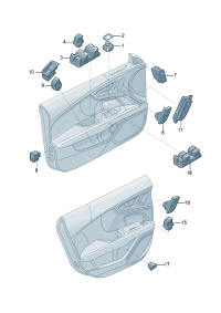 4GD959565A5PR-Switch, for electric Adjuster & folding Mirror (ghost (black))
