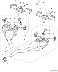 3W0253682D-Baffle plate Pipe, exhaust, tail D-18.07.2005