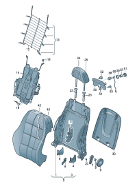 5N0881880G-Lumbar support, strap Adjust the motor