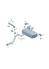 5K6253181AN-Pipe, band-center Muffler assy-rr