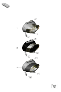 992251187AQ-Pipe, exhaust, tail For sport exhaust unit Black/chrome