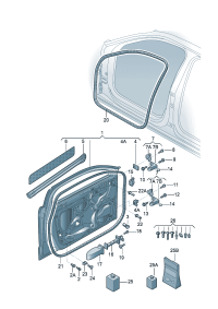 8V5831051-Door assy-rr, lh Location for common use: Porsche panamera: