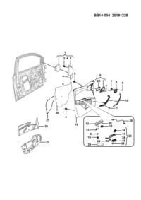23998643-Plate, front door pull handle, rh/lh