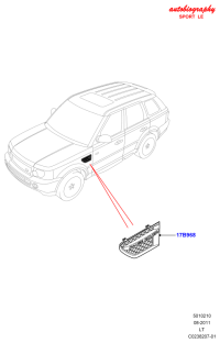 LR032402-GRILLE ASSY-REAR COOLER,OUTLET