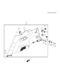 84988688-Panel, rear pillar finish (w/powertumble & speaker) (incl. 2-10)