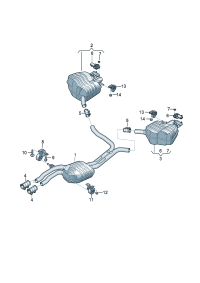 4G0253609K-Muffler & rr Damper assy-exhaust